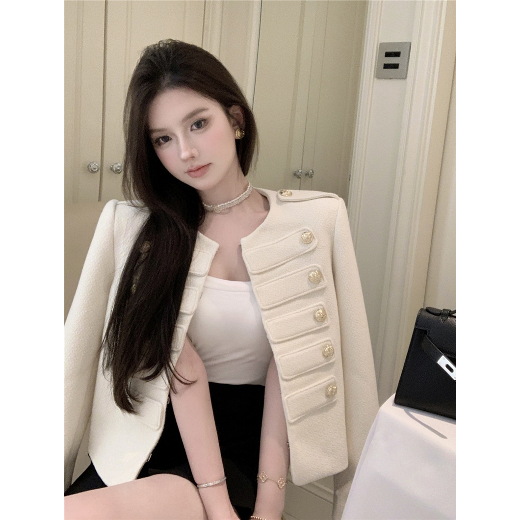 法式精致小香风气质名媛呢子短外套女秋冬2023新款小众高级感上衣