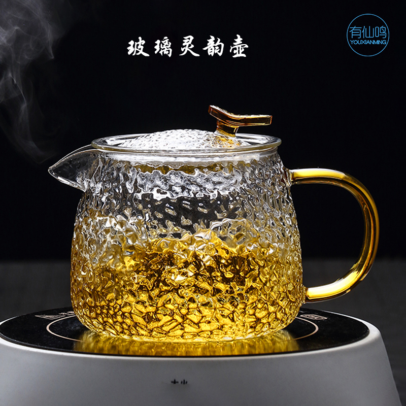 仙鸣玻璃茶壶家用日式耐热加厚办公室煮带盖手工大容量泡茶壶