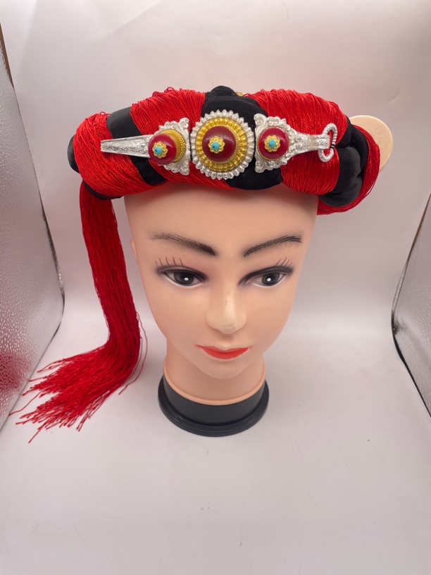 西藏甘孜藏族男士头饰 藏族男士舞蹈头饰节日头饰 西藏男士头饰