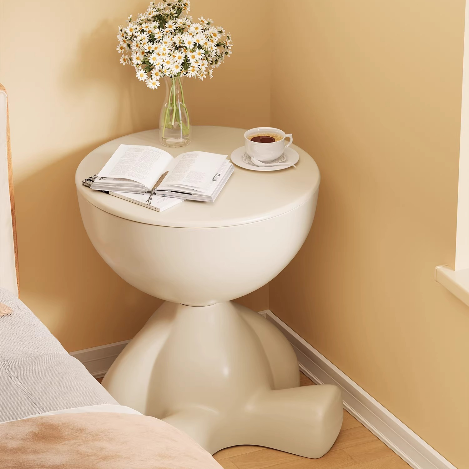 家用床头柜收纳小边几圆形落地储物茶几创意沙发角几可移动床边柜