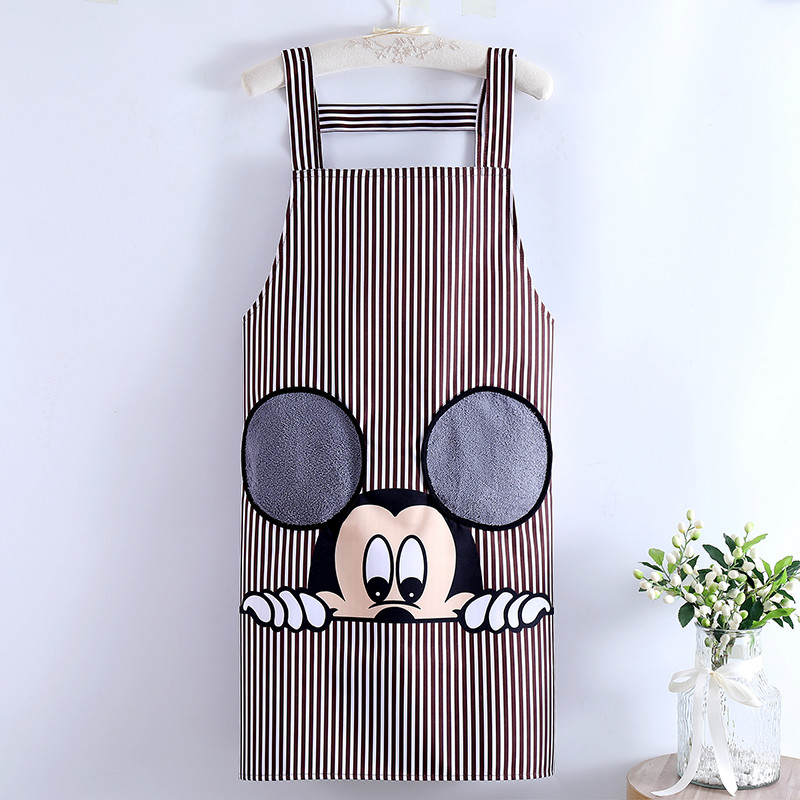 简约洋气防水防油擦手兜可爱围裙家用做饭防污围腰上班专用工作服