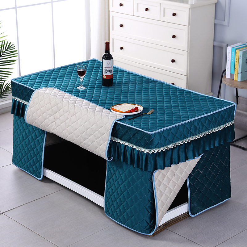 新款厚实加绒家用茶几罩电取暖烤火炉桌罩长方形升降烤火罩桌保暖