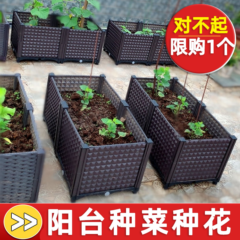 家庭阳台种菜专用箱子长方形塑料花盆家用盆种植箱大号种菜盆花箱
