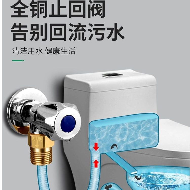 家用螺纹单向止回阀全铜马桶4分防返水卫生间水管阀防回水止逆阀