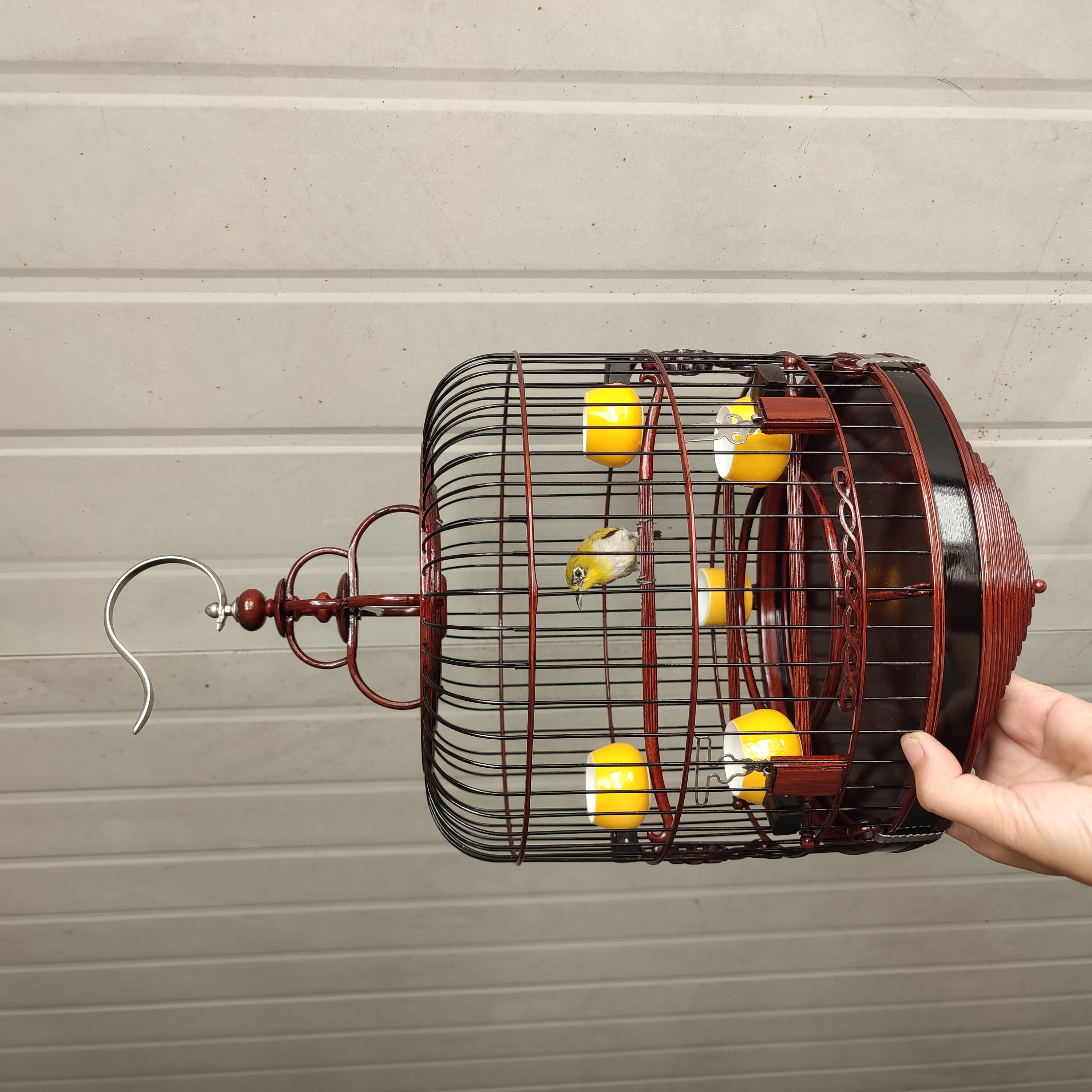 清远鸟笼广笼52枝直径24矮装线脚黑枝生漆虾笼绣眼金青白燕鸟笼