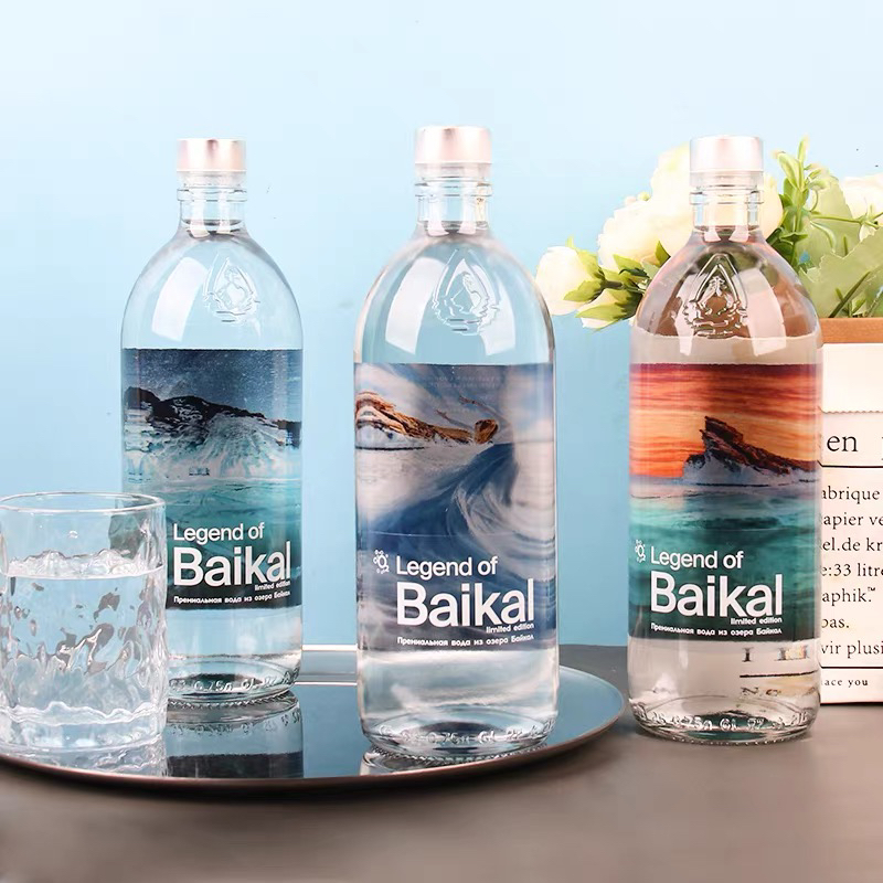 俄罗斯进口丽珍贝加尔天然饮用水750ml500ml/玻璃瓶