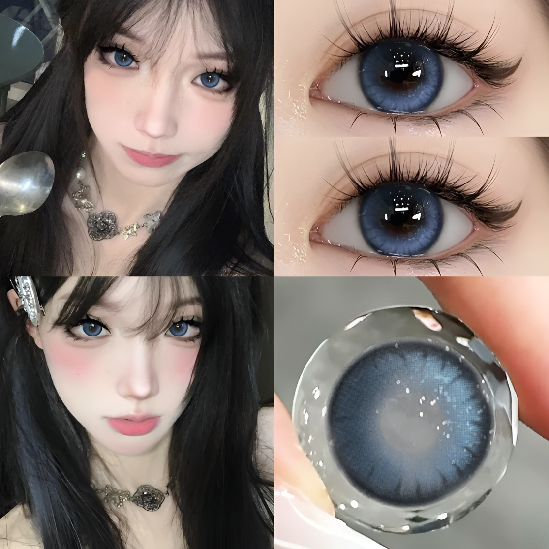 眸可【深瞳显色】暗夜魔法美瞳水润舒适小直径半年抛隐形眼镜自然款