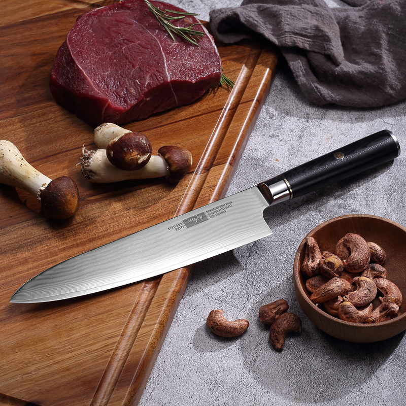 SIXILANG/四夕郎大马士革钢厨师刀西式水果家用菜刀西餐专用厨刀