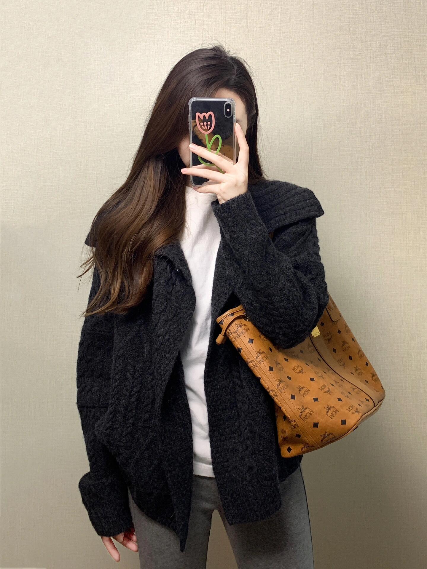 2025春季新款韩系穿搭设计感小众毛衣外套女搭配休闲裤显瘦两件套