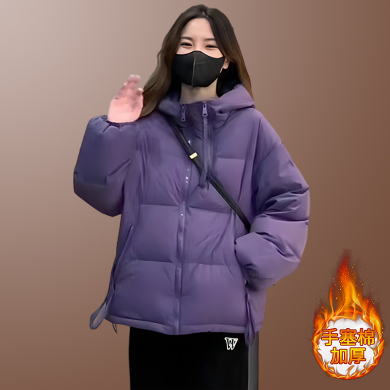 2025秋冬棉衣棉服女小个子加厚新款时尚宽松短款设计感连帽面包服