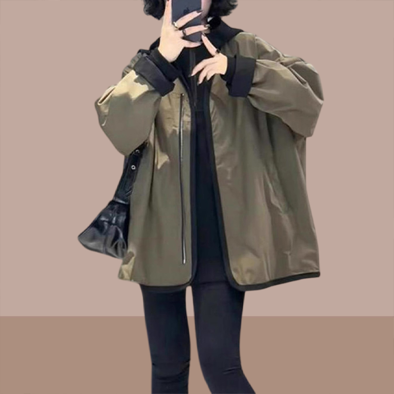香朵儿双面穿高级感品质女装外套2025春秋新款宽松显瘦百搭棒球服