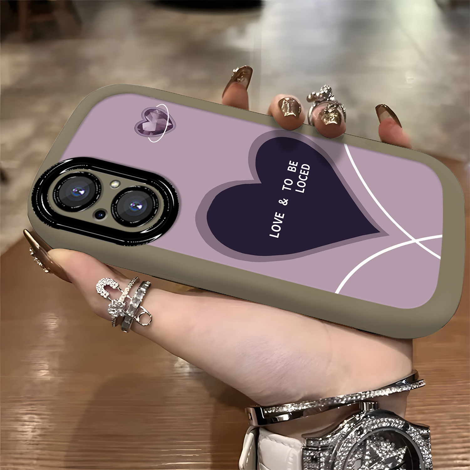 适用于【华为】荣耀50SE英文爱心高级感网红女款硅胶防摔手机壳