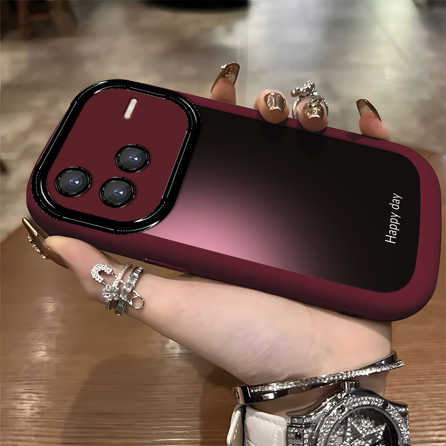 适用于【VIVO】X80简约渐变快乐英文防摔女款手机壳