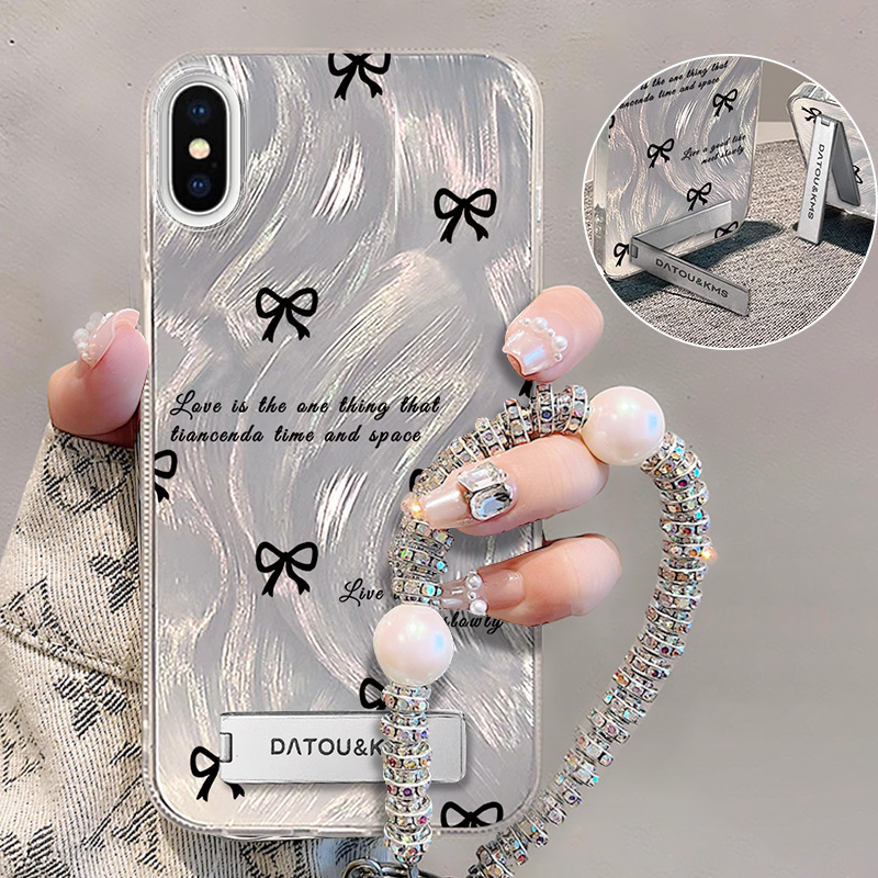 适用于【苹果】X/XS简约满屏蝴蝶结新款女款羽纱手机壳