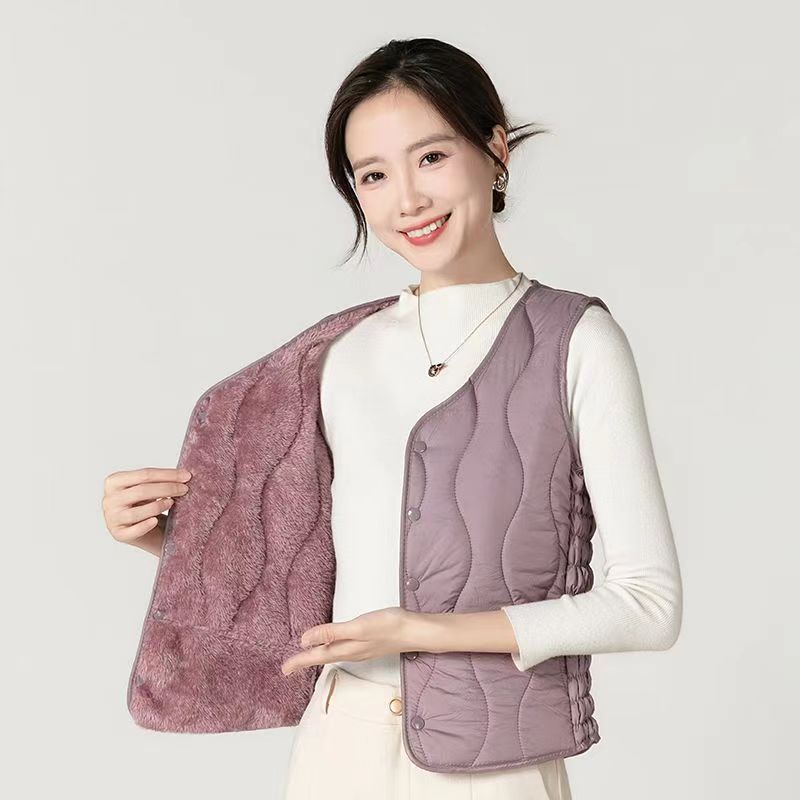 女士2025秋冬新款防寒保暖棉马甲中式加绒加厚中老年贴身内穿背心