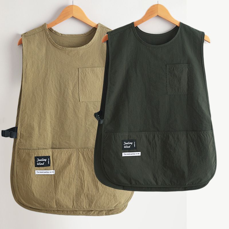 工装多口袋防泼水围裙理发师美甲撸猫餐饮厨房可定制印字工作服