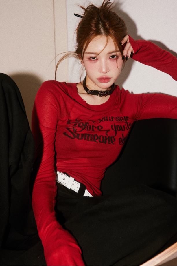 BabeFish onze原创设计春夏防晒辣妹修身长袖t紧身弹力打底衫