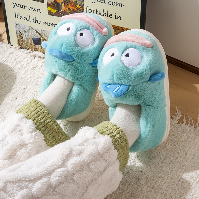 小丑鱼棉拖鞋女冬季情侣款2025新款室内家居保暖加绒加厚包跟棉鞋