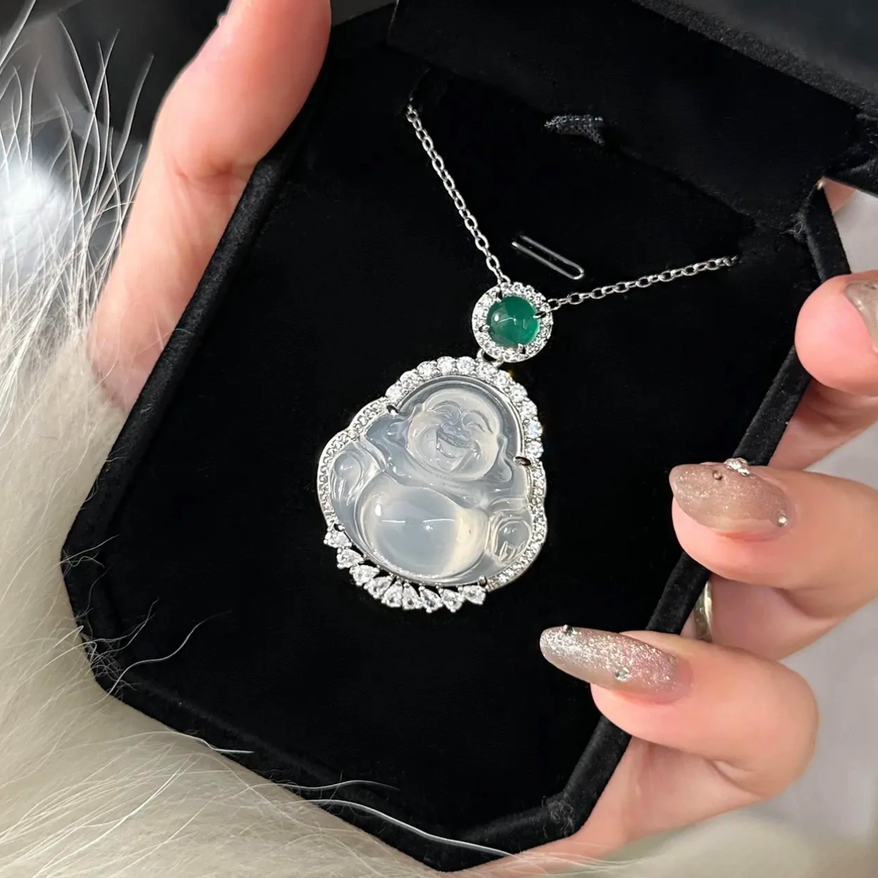 钛钢项链 新中式时尚百搭佛公吊坠项链锁骨链女轻奢气质首饰