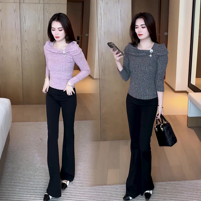 长袖T恤女2024秋季新款女装显瘦百搭时尚洋气设计感上衣春秋气质