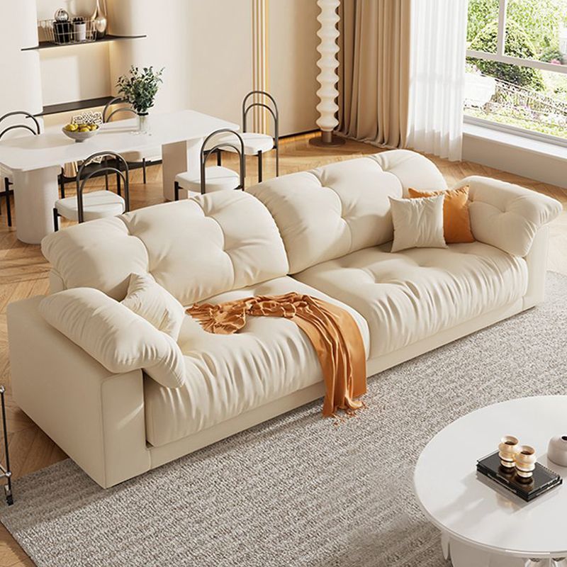 奶油风沙发榻榻米小户型简约现代轻奢科技布艺家用直排云朵沙发