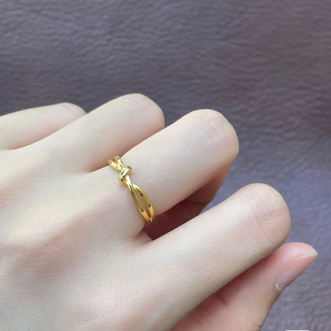 钛钢戒指 不掉色周家同款爱无尽扭结戒指经典百搭休闲食指戒Y006