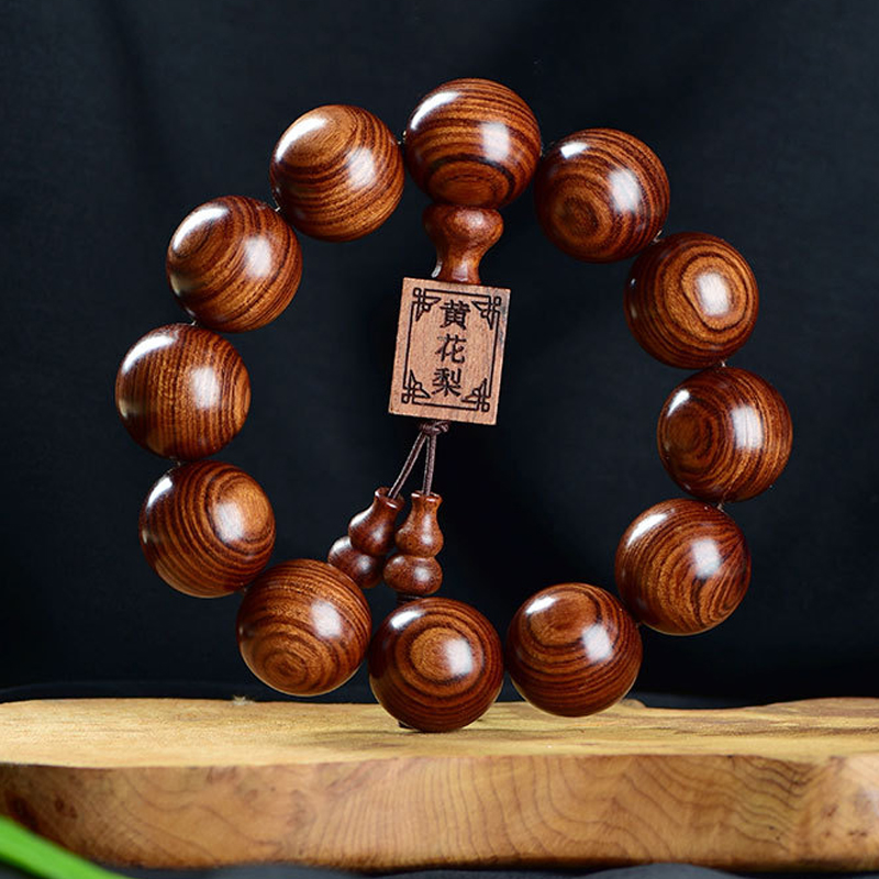 黄花梨手串2.0cm*12颗手工打磨梨手串