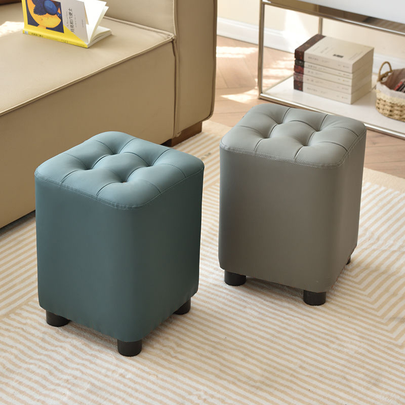 超纤皮圆凳化妆凳家用换鞋凳茶桌凳客厅茶几凳软坐墩小矮凳沙发凳