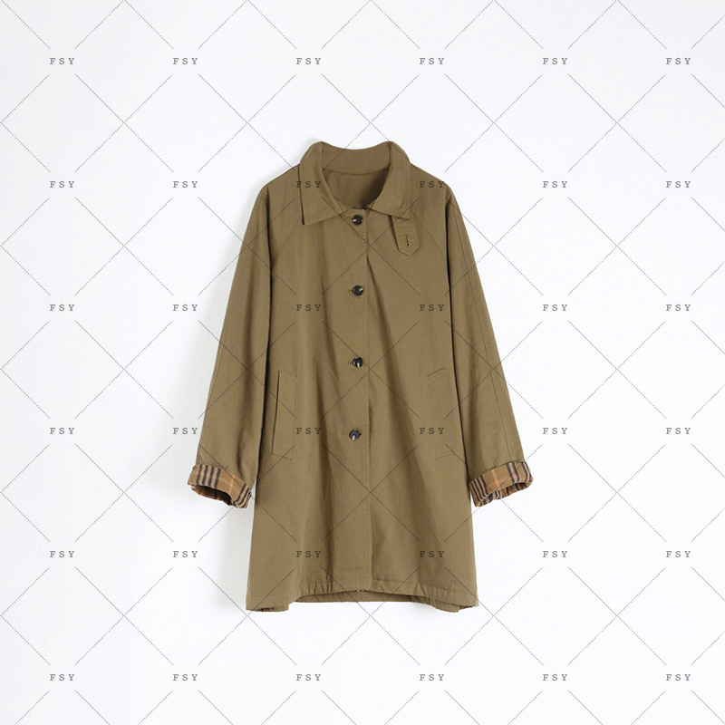 麻享【汉麻棉夹棉风衣】填充新雪丽棉秋冬新款中长款大衣FSY51121