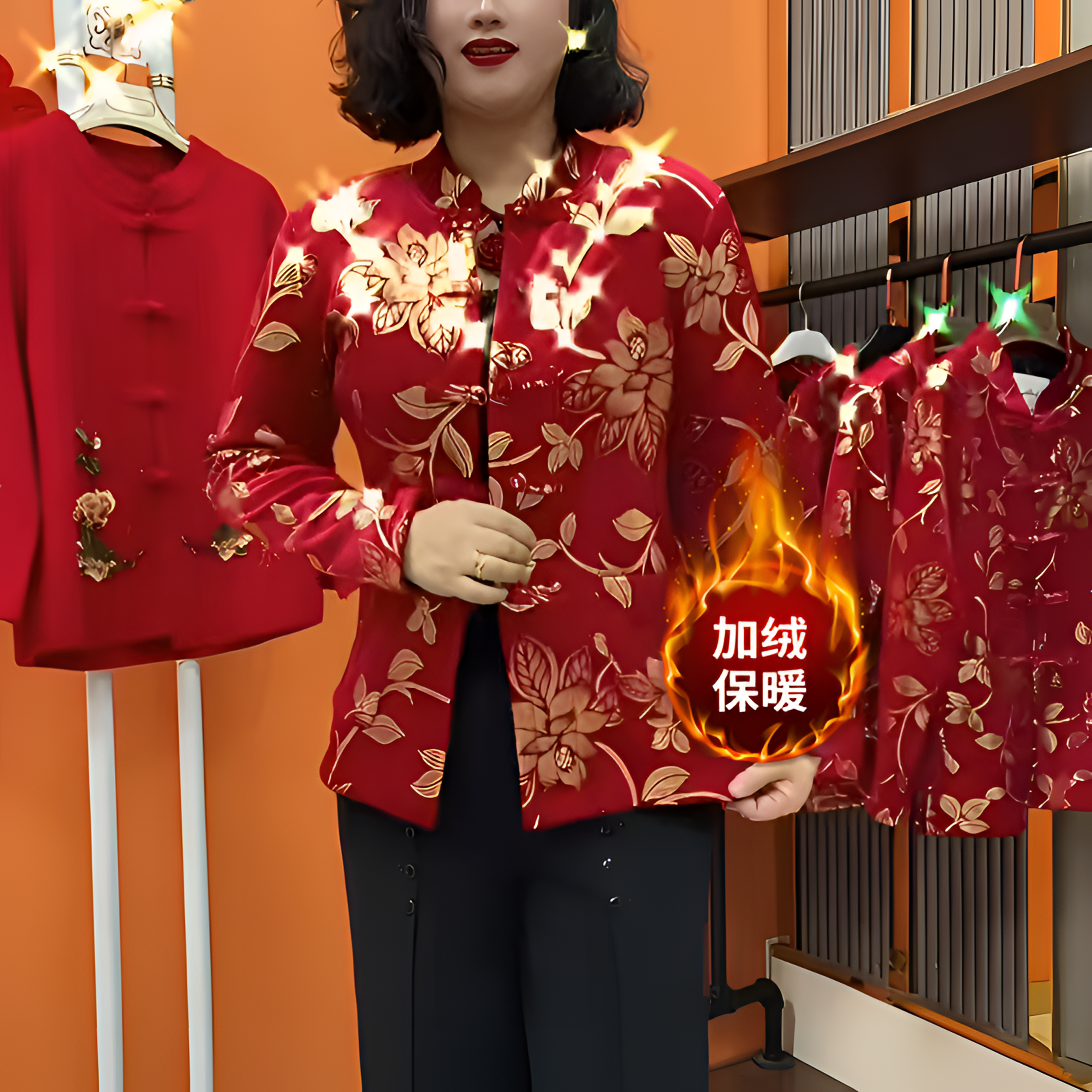 2025冬季新款复古盘扣改良版新中式衬衫高档气质时尚减龄加绒外套