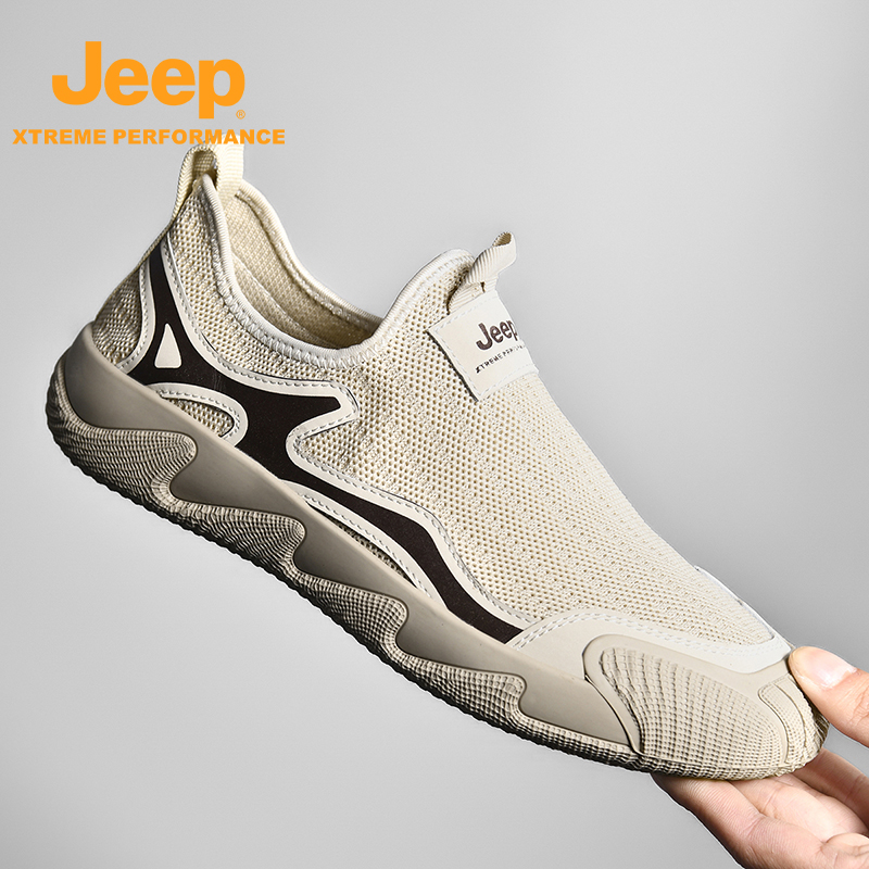 jeep男鞋夏季薄款男士百搭透气网面轻便防滑男士痞帅夏天开车男鞋