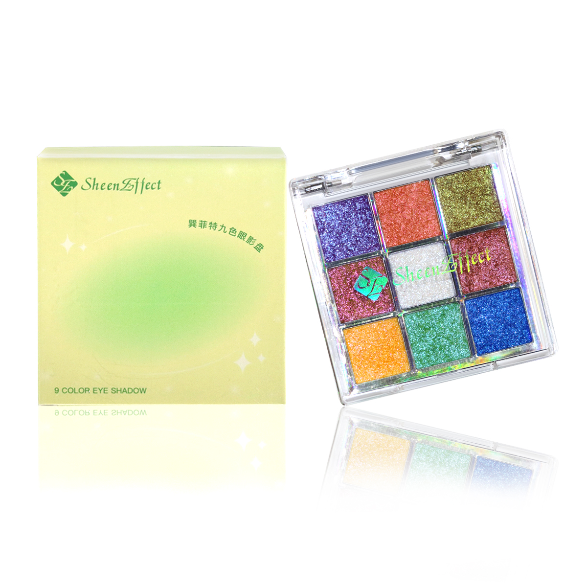 巽菲特冰透超闪便携变色龙炫彩珠光九色高光