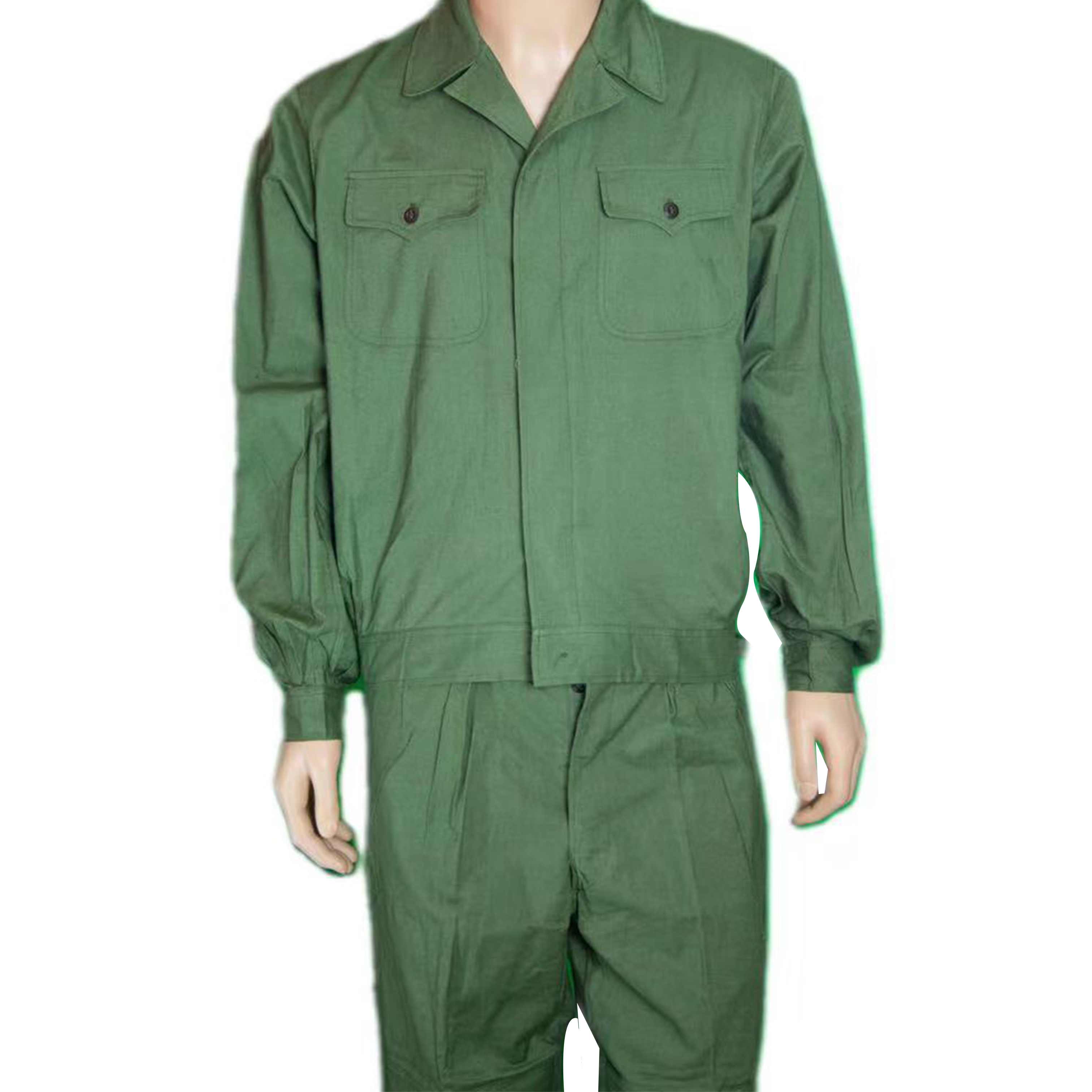 【绿维棉】正品老货维棉夏季工作服结实耐磨套装带补丁绿色舒适凉爽