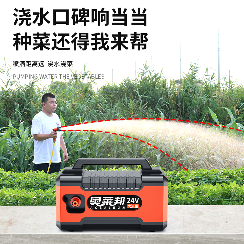 24V充电式抽水泵浇菜神器菜园浇水神器自动抽水浇菜电动抽水机
