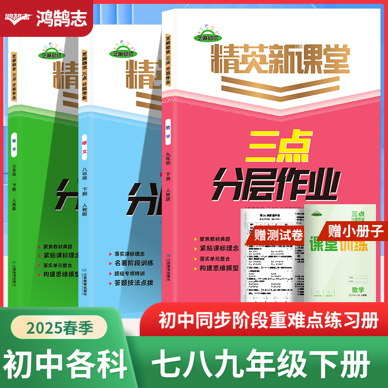 新版芝麻助优精英新课堂三点分层作业上下册初中同步训练试卷