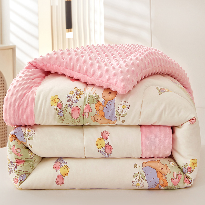 豆豆绒被子冬季棉被被芯冬被加厚保暖学生宿舍单人春秋被四季通用