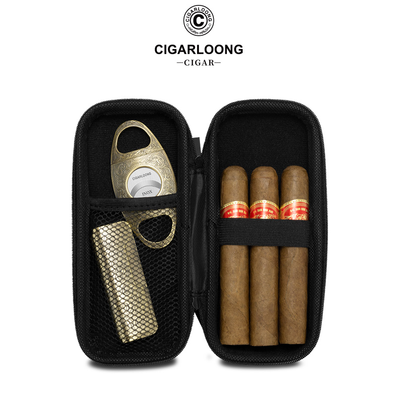 CIGARLOONG茄龙雪茄包PU便携雪茄工具收纳包大网兜烟盒包CH-24DL2
