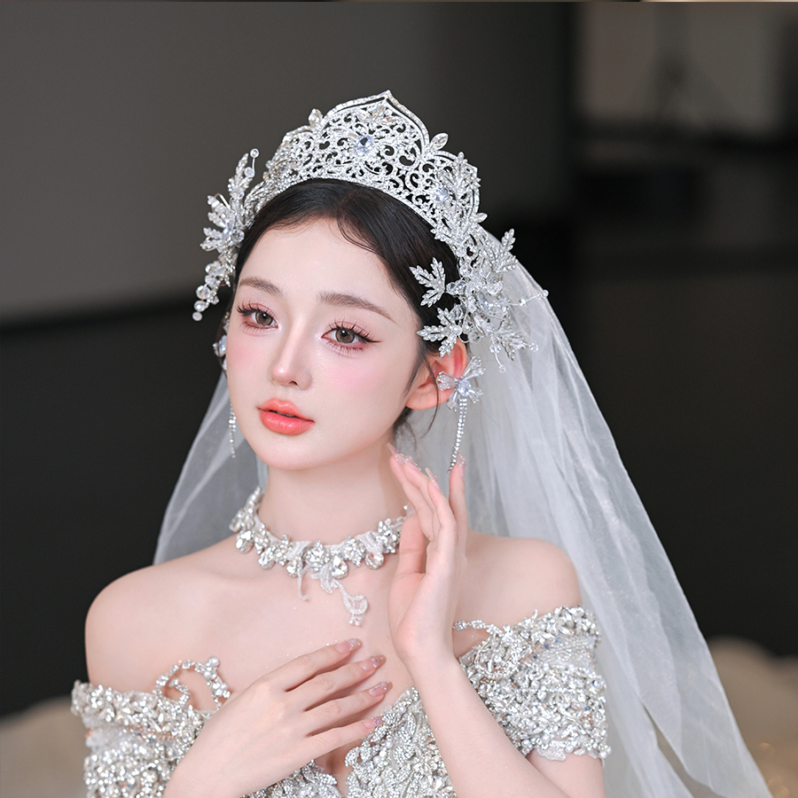 合金仿水晶婚庆饰品 00882新娘皇冠重工百搭公主皇冠婚服配饰头饰