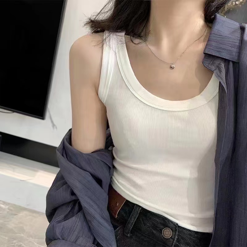 8822春秋百搭背心弹力螺纹打底背心