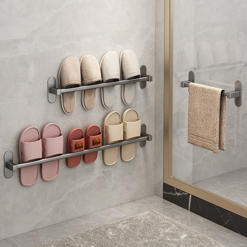 浴室洗澡间拖鞋架免打孔壁挂架卫生间神器置物厕所放鞋子收纳架子
