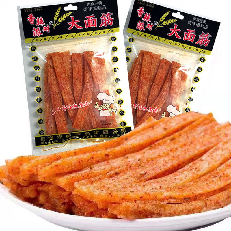 【102g/袋】香辣派对大面筋辣条怀旧儿时味道经典香辣小吃解馋零食