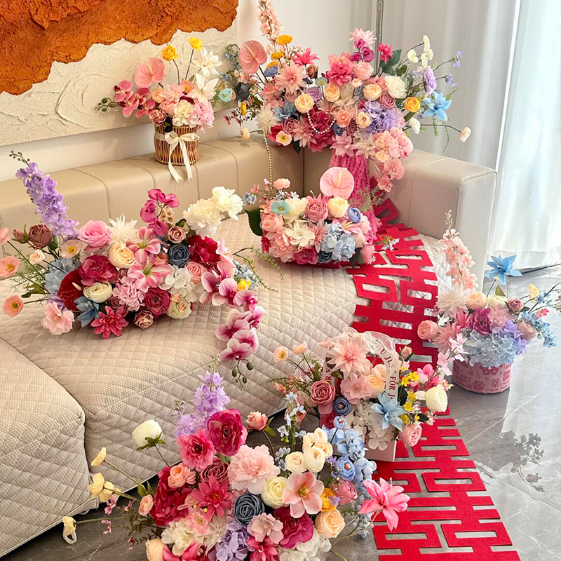 结婚仿真花莫奈婚礼场景布置婚庆装饰酒店床头桌花摆设假花仿真花