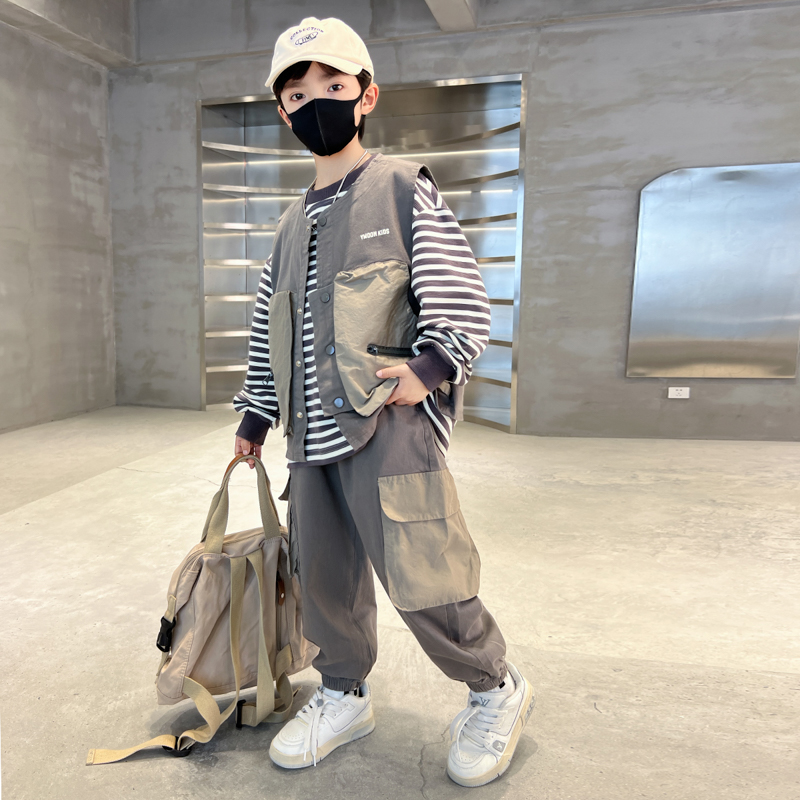 男童秋装套装三件套6-12岁中大童男孩帅气炸街儿童春秋款休闲洋气