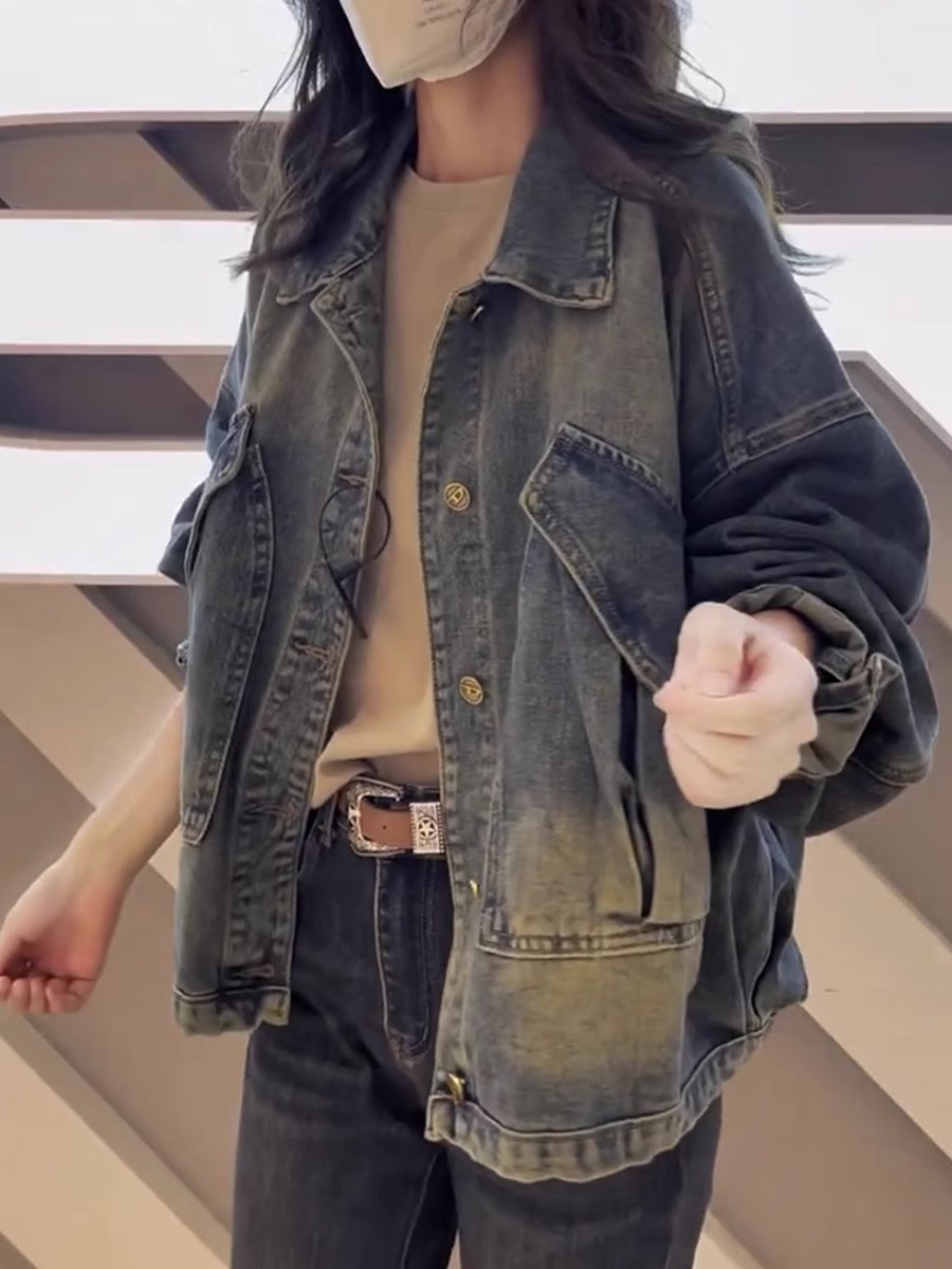 大码牛仔外套新款爆款洋气夹克上衣胖mm宽松短款显瘦休闲女装潮