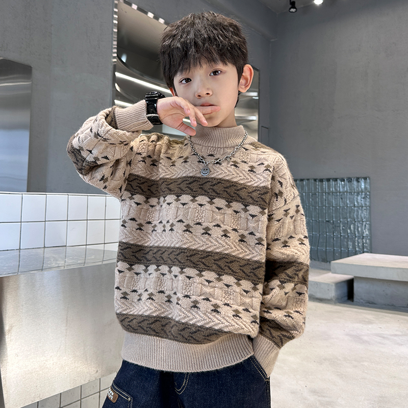 中班仔男童半高领毛衣冬款针织衫秋冬保暖中大童打底衫冬季*35596