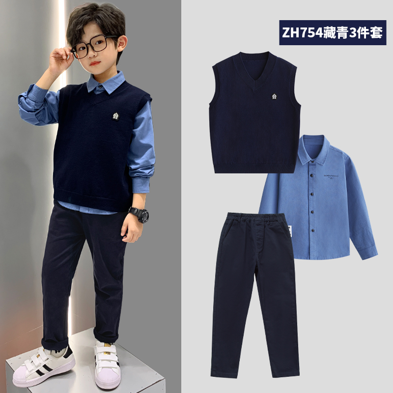 中班仔男童套装儿童帅气中大童秋季2025洋气男孩童装男童ZH754