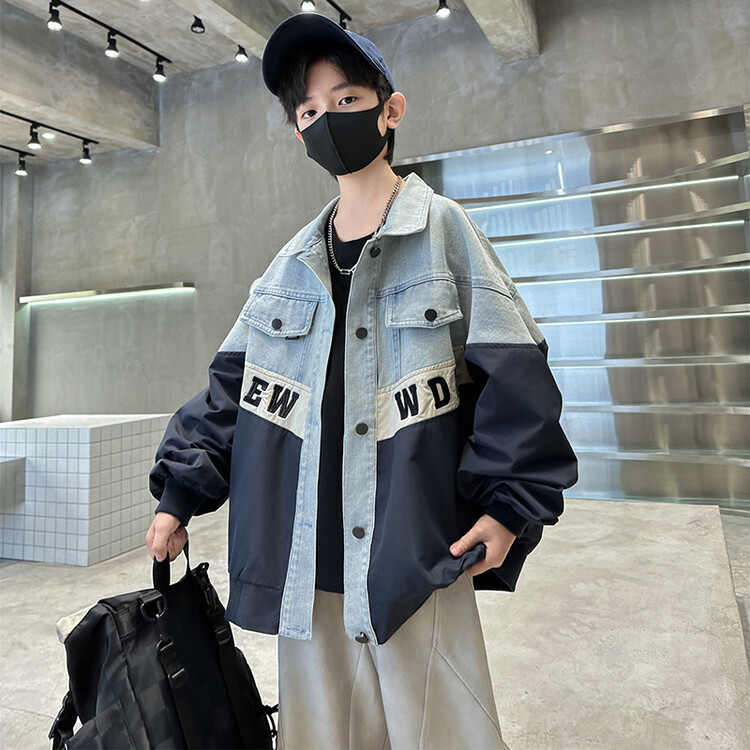儿童装男童秋装牛仔外套2025新款中大童秋季男孩洋气春秋款酷帅潮