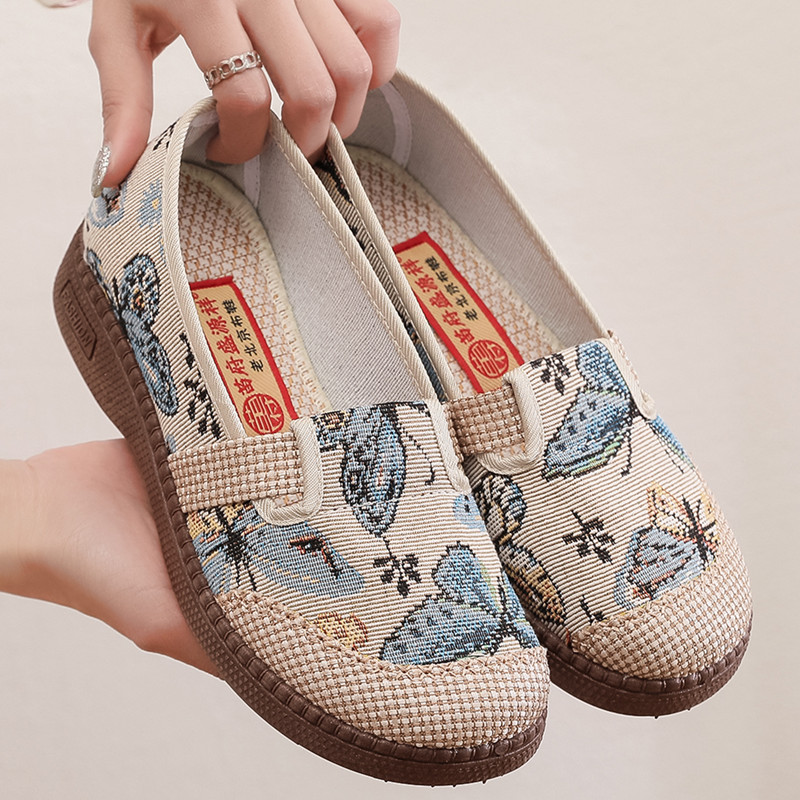 春夏透气民族风老北京布鞋女新款田园风渔夫鞋软底舒适休闲妈妈鞋