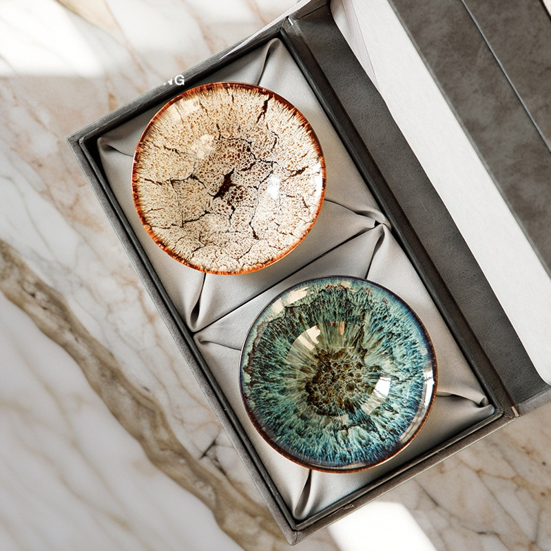 唐丰敦煌建盏对杯茶具礼品文创生日乔迁新婚礼物盏茶伴手礼礼盒装