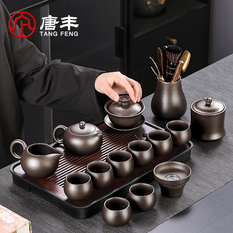 唐丰紫砂茶具套装家用办公室桌面轻奢高档高端泡茶器茶壶茶杯茶道